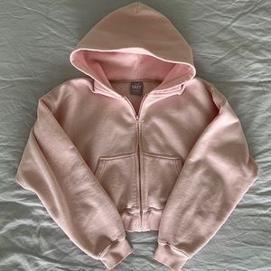 TNA cozy boyfriend cropped zip hoodie